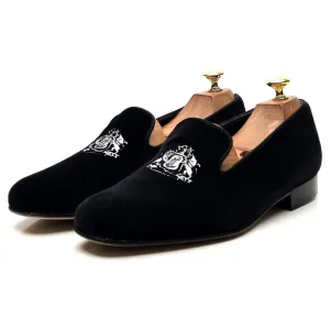 'Jubilee' Black Velvet Slippers UK 8.5 F