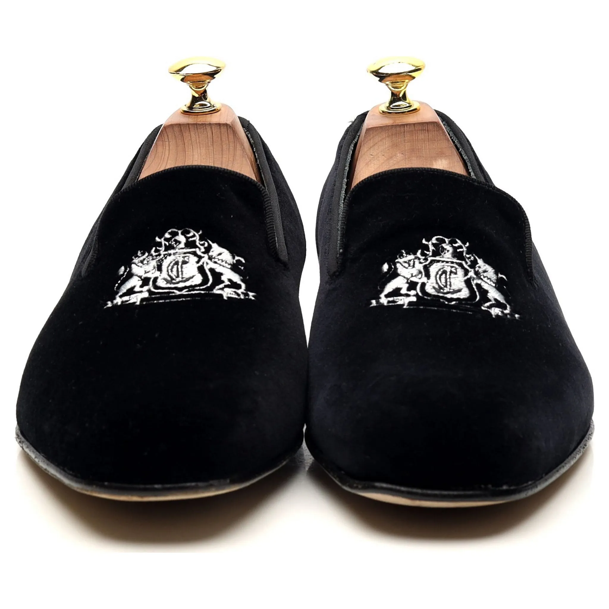'Jubilee' Black Velvet Slippers UK 8.5 F