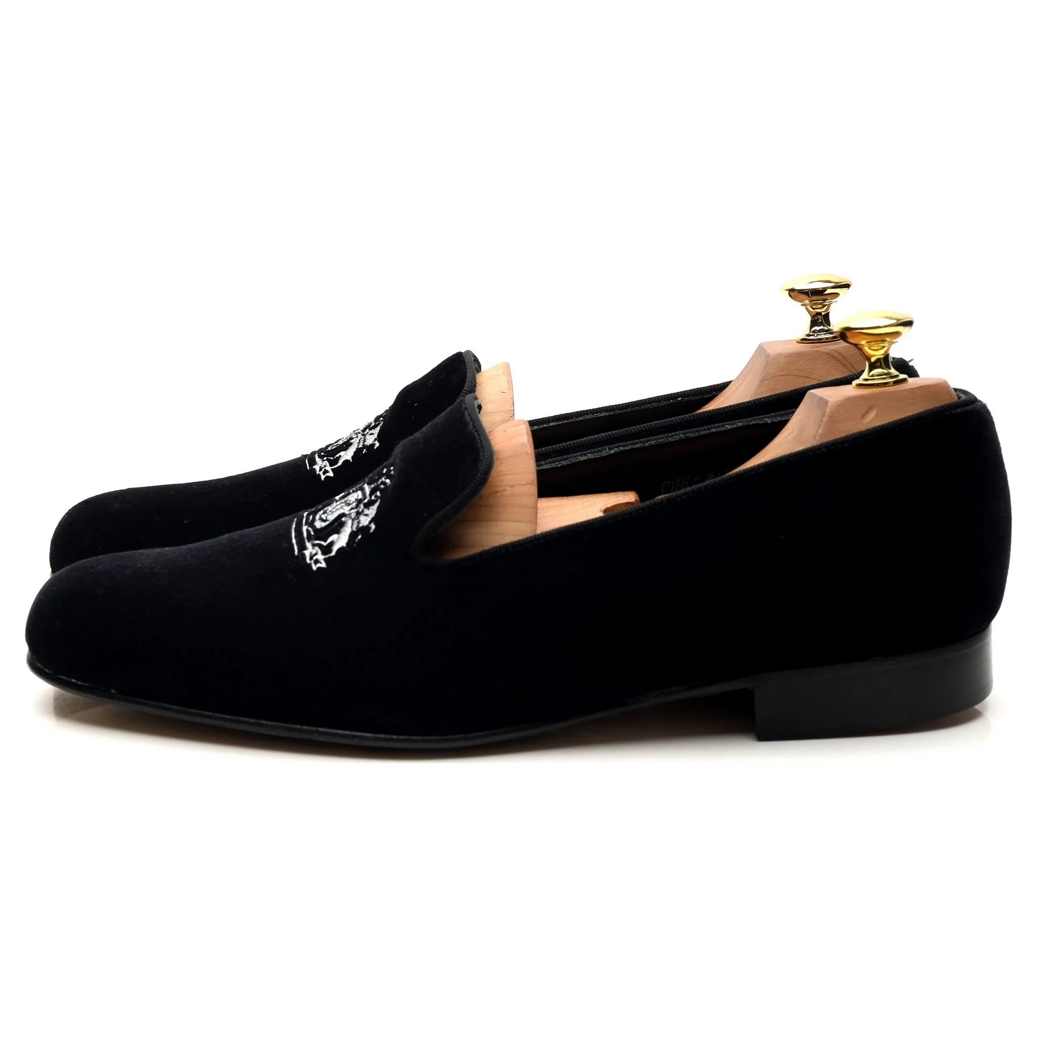 'Jubilee' Black Velvet Slippers UK 8.5 F