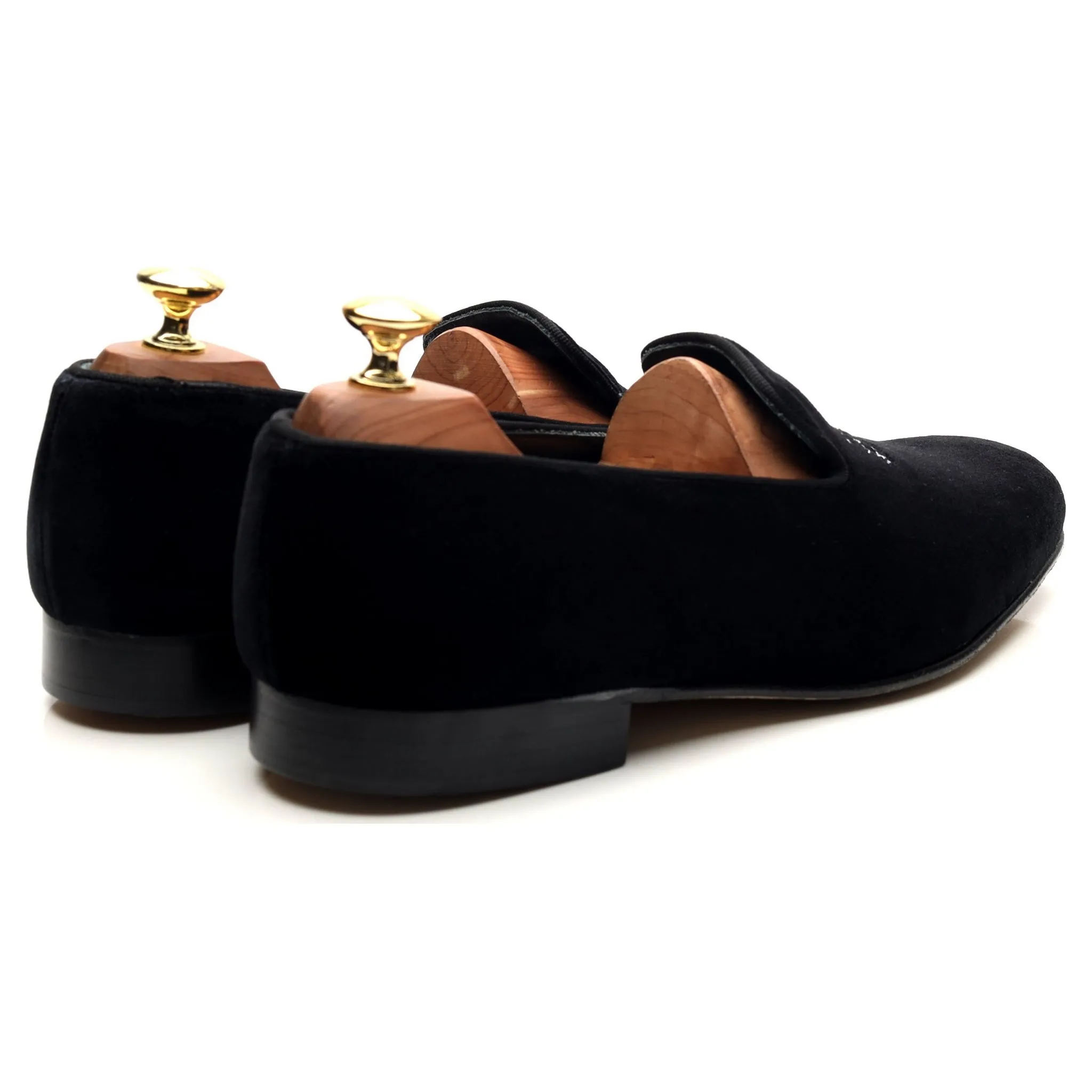 'Jubilee' Black Velvet Slippers UK 8.5 F