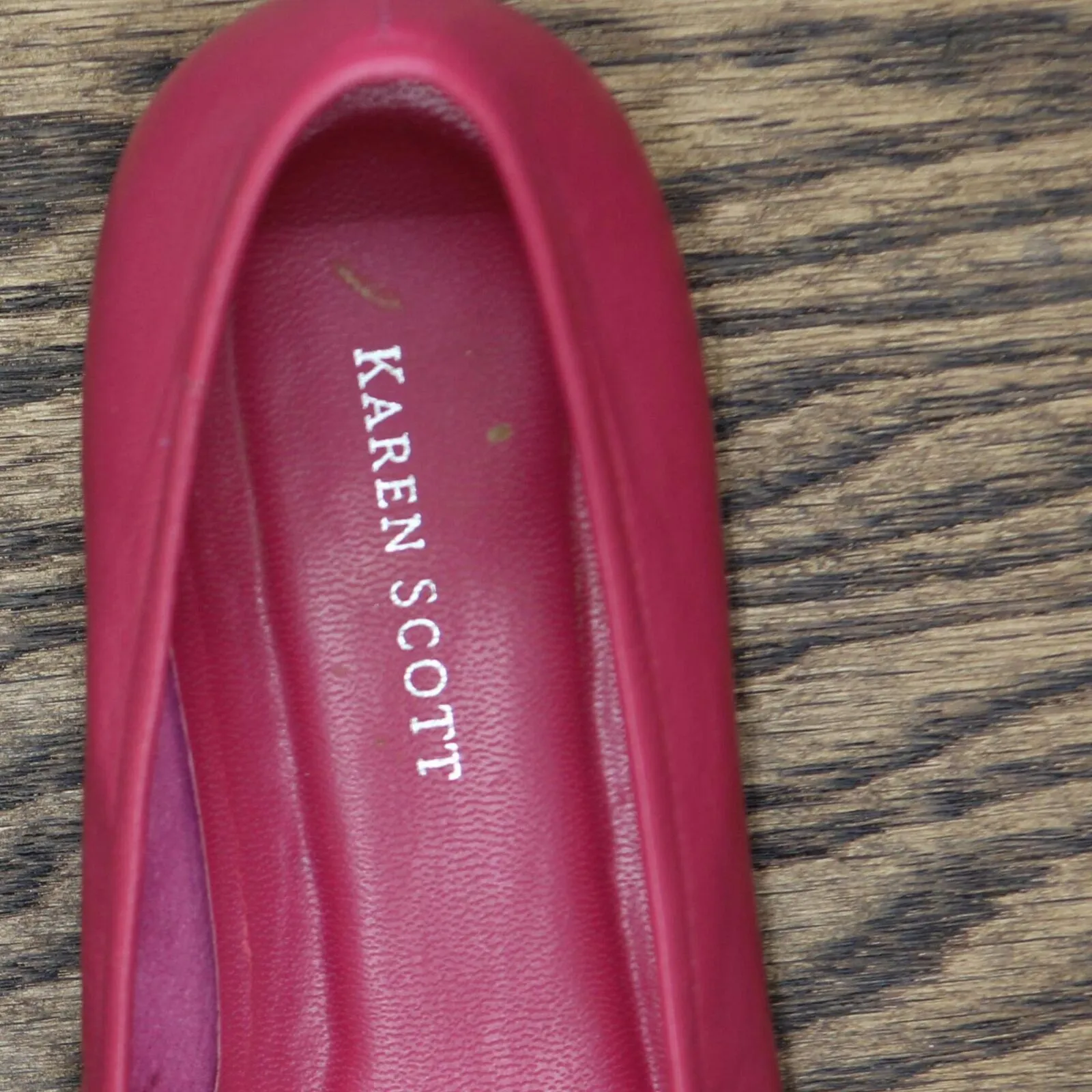 Karen Scott Womens Vintage Rose Leather Slip On Flats Fuschia Pink 6M