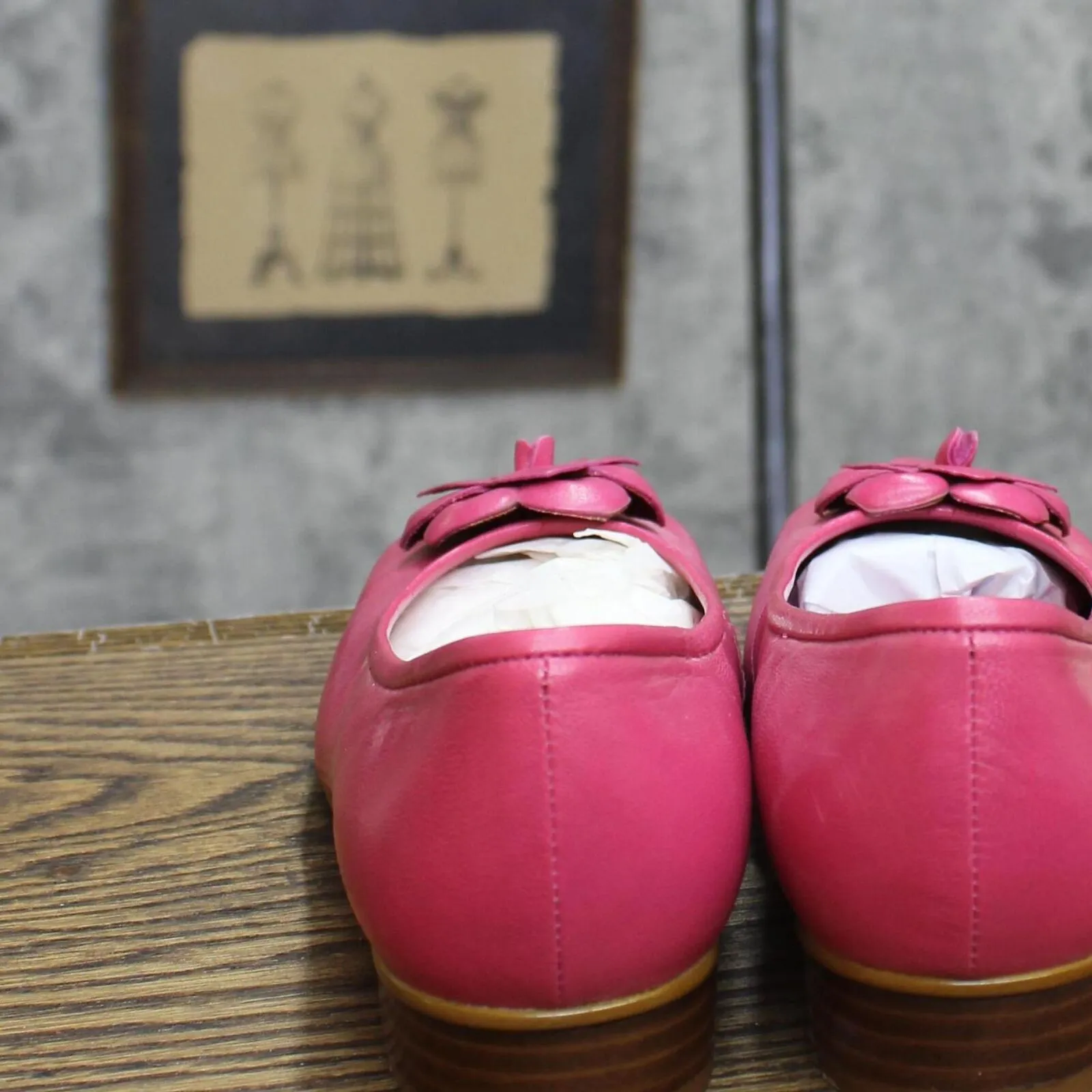 Karen Scott Womens Vintage Rose Leather Slip On Flats Fuschia Pink 6M
