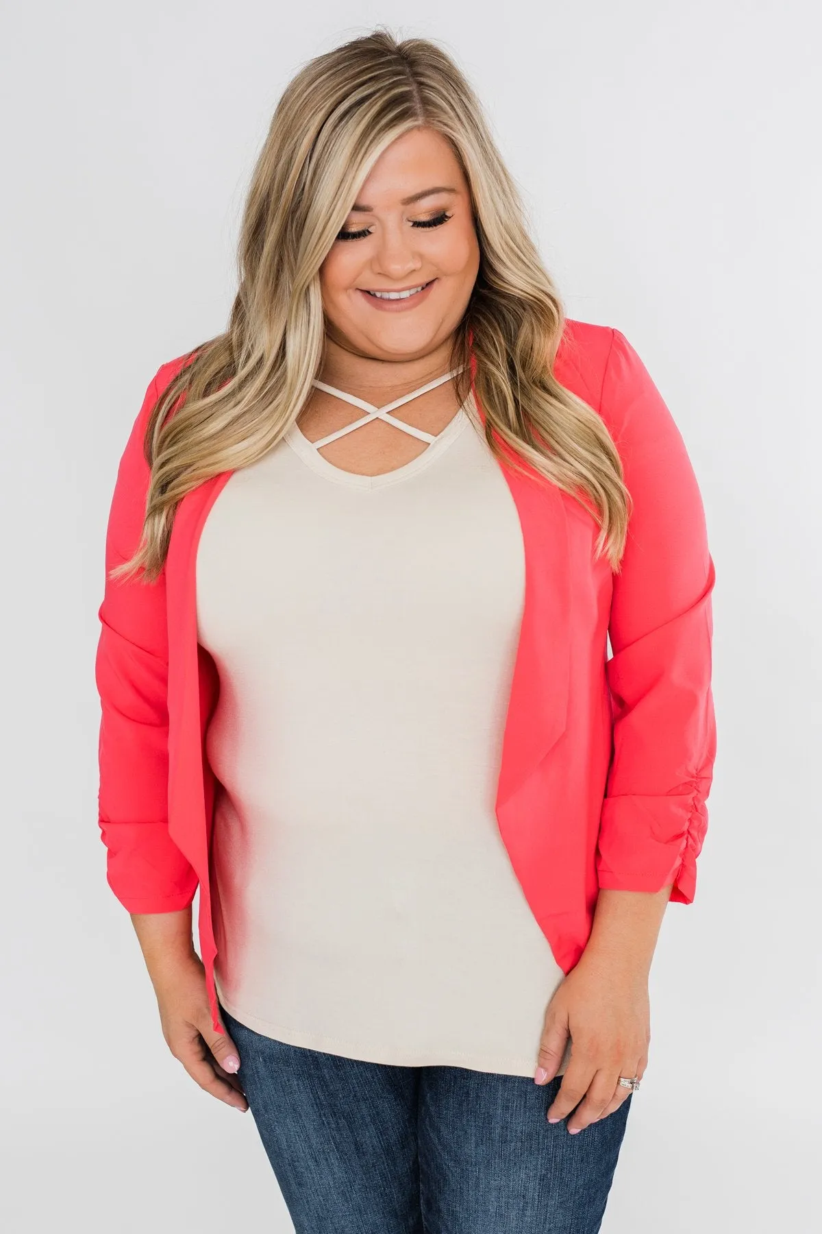 Keep It Professional Blazer- Neon Pink
