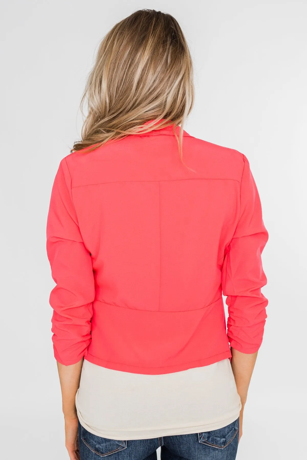 Keep It Professional Blazer- Neon Pink