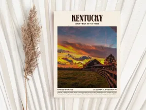 Kentucky Vintage Wall Art, USA