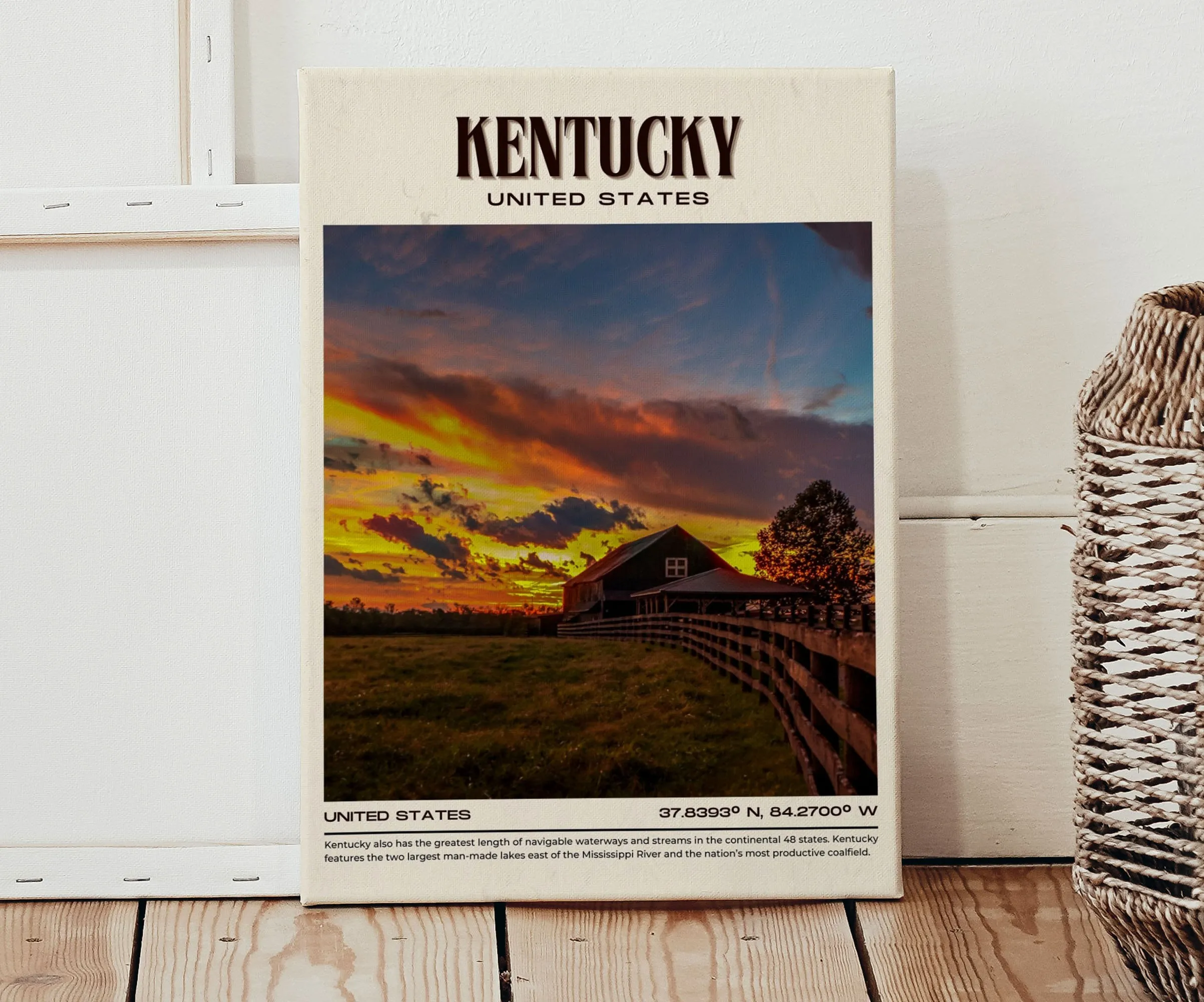 Kentucky Vintage Wall Art, USA