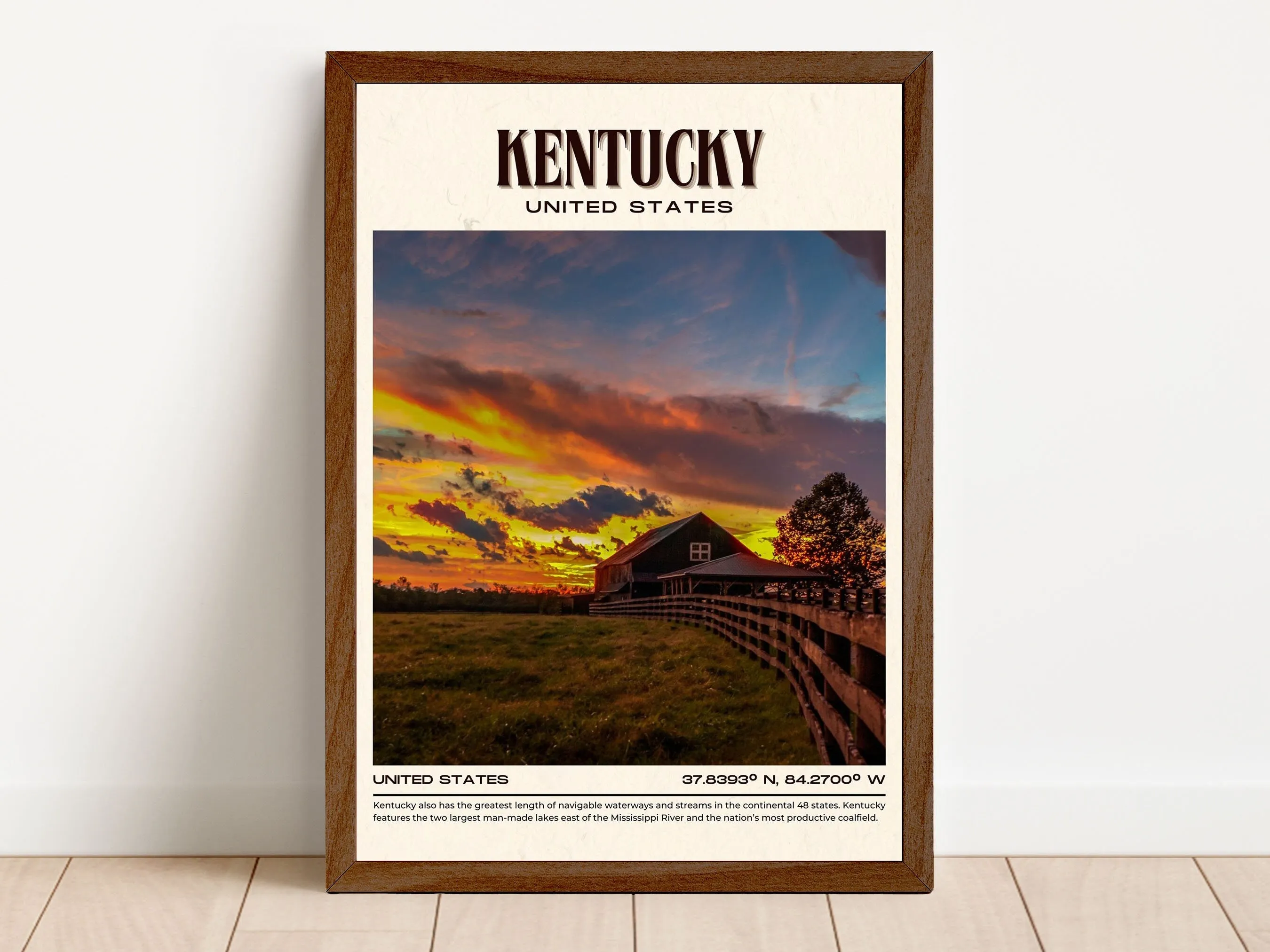 Kentucky Vintage Wall Art, USA