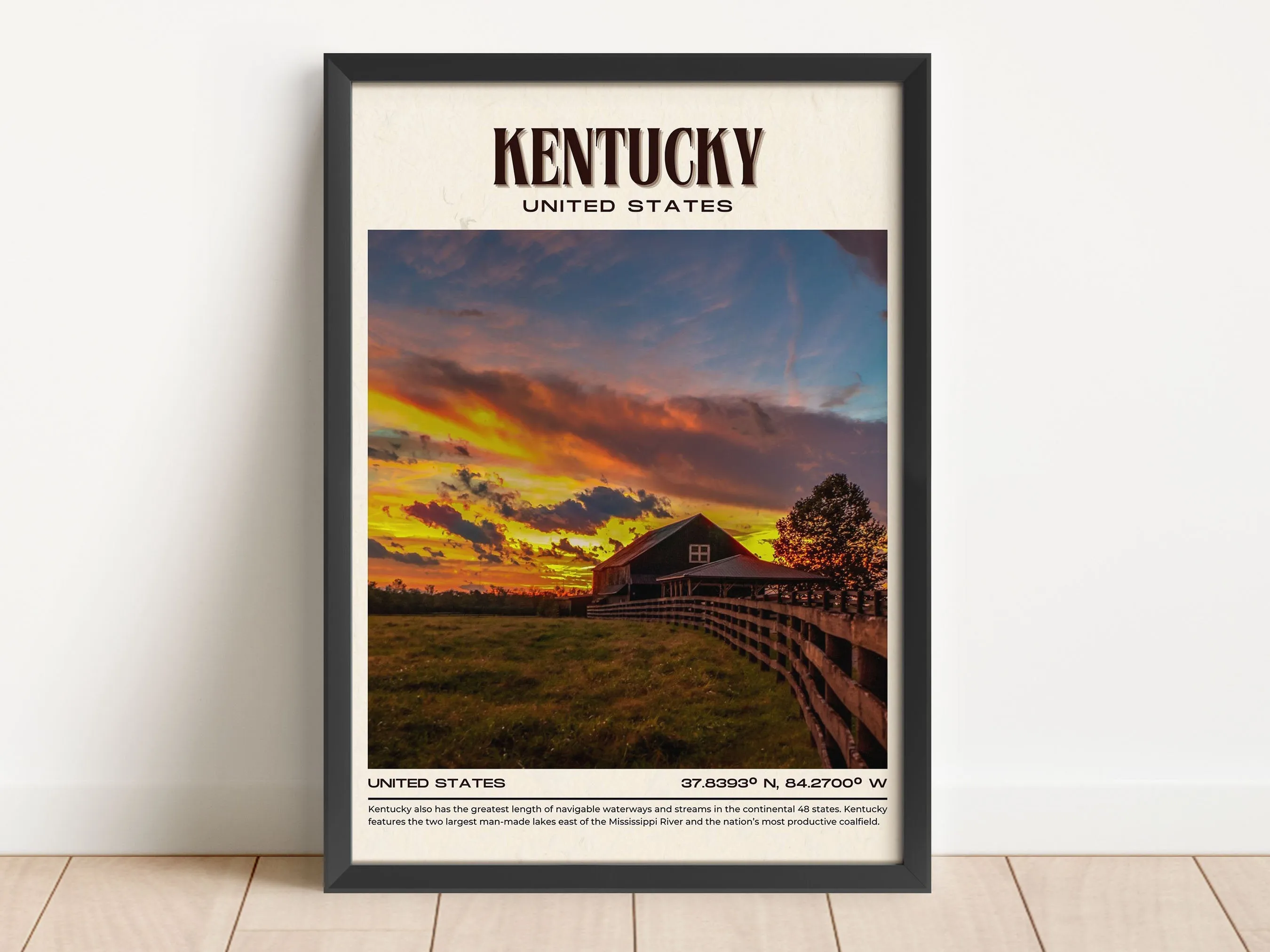 Kentucky Vintage Wall Art, USA