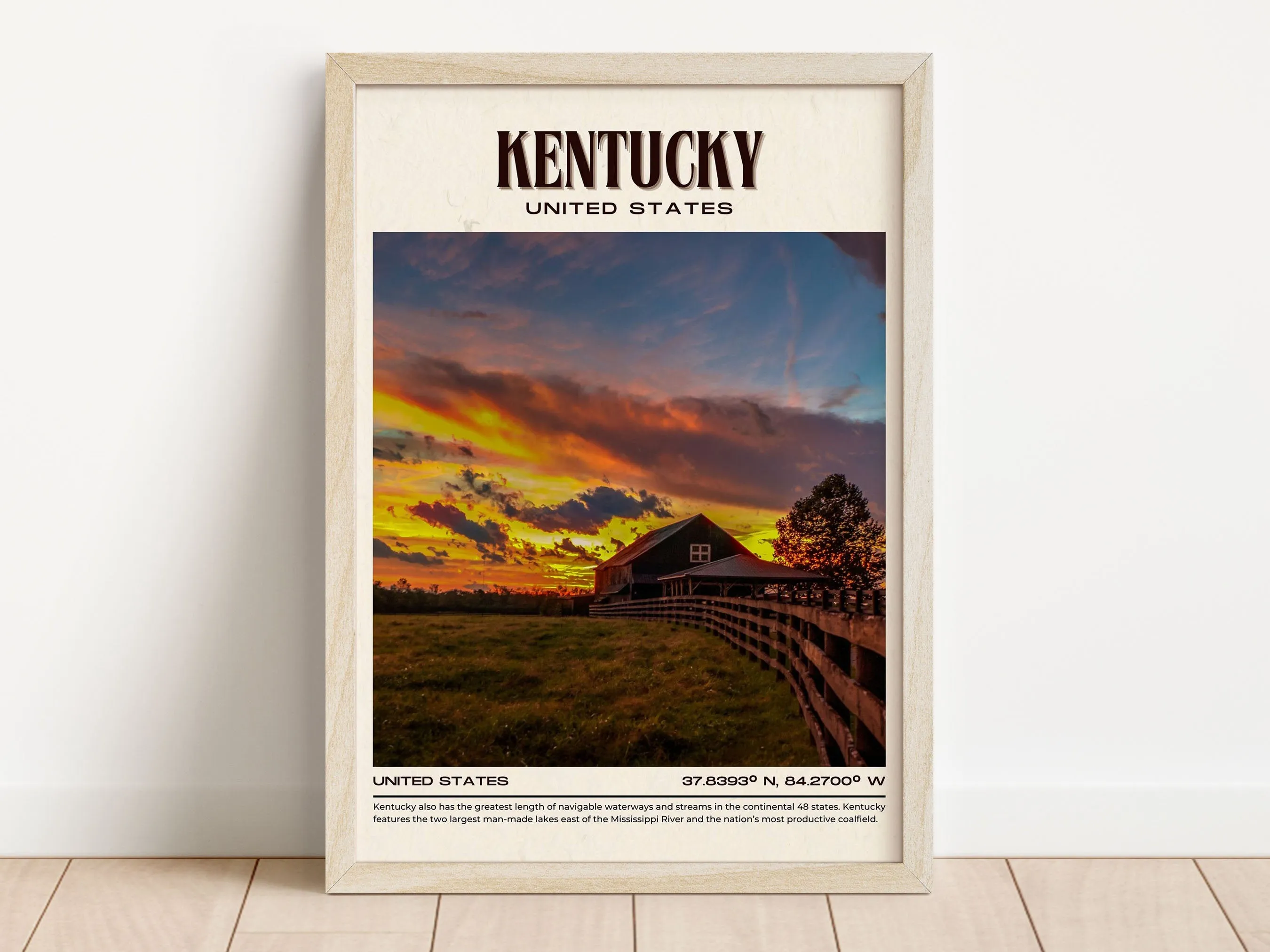Kentucky Vintage Wall Art, USA