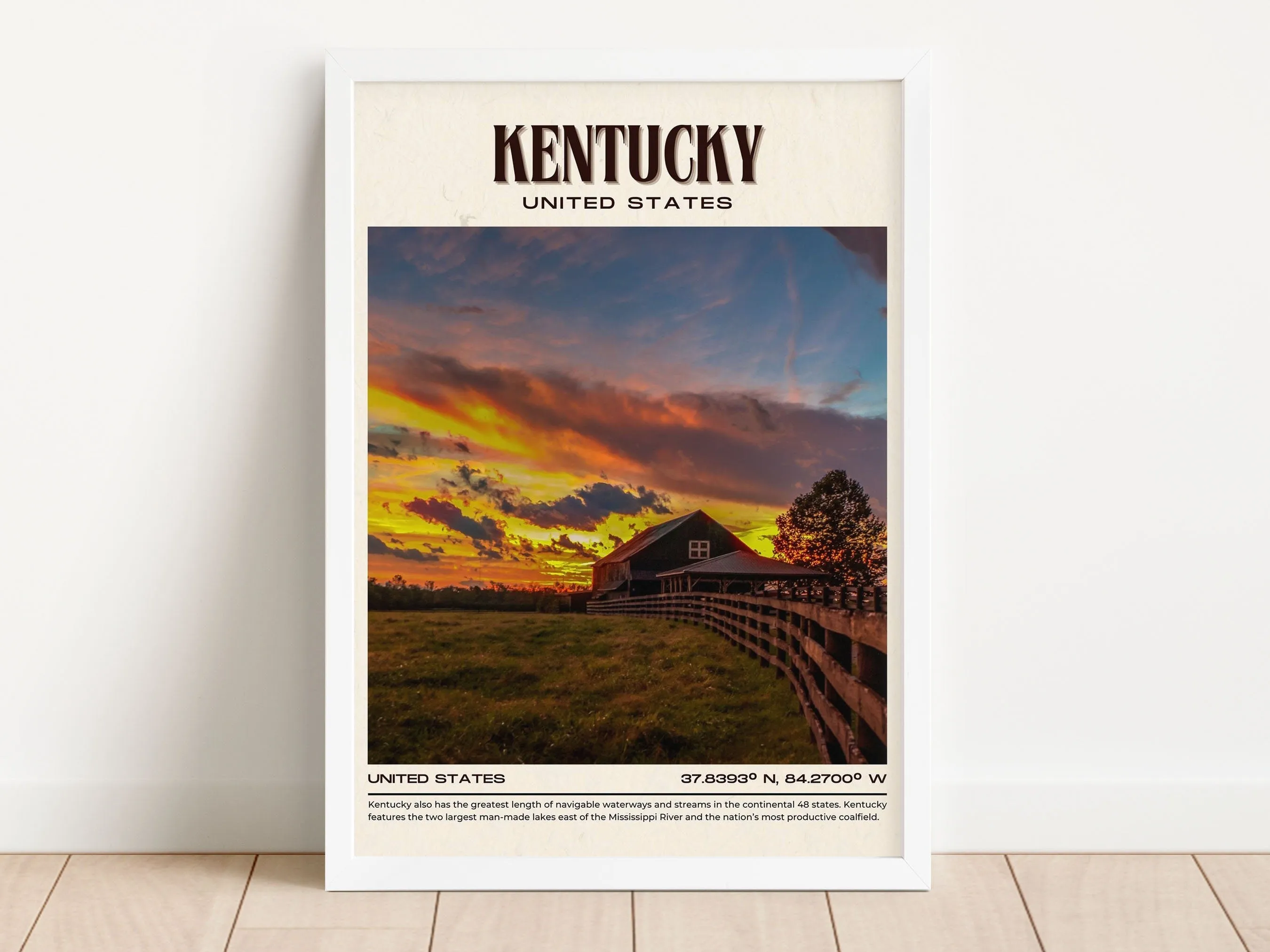 Kentucky Vintage Wall Art, USA