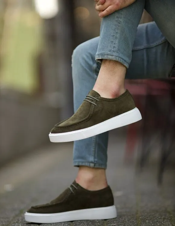 Khaki Suede Slip-On Casual Shoes