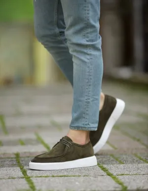 Khaki Suede Slip-On Casual Shoes
