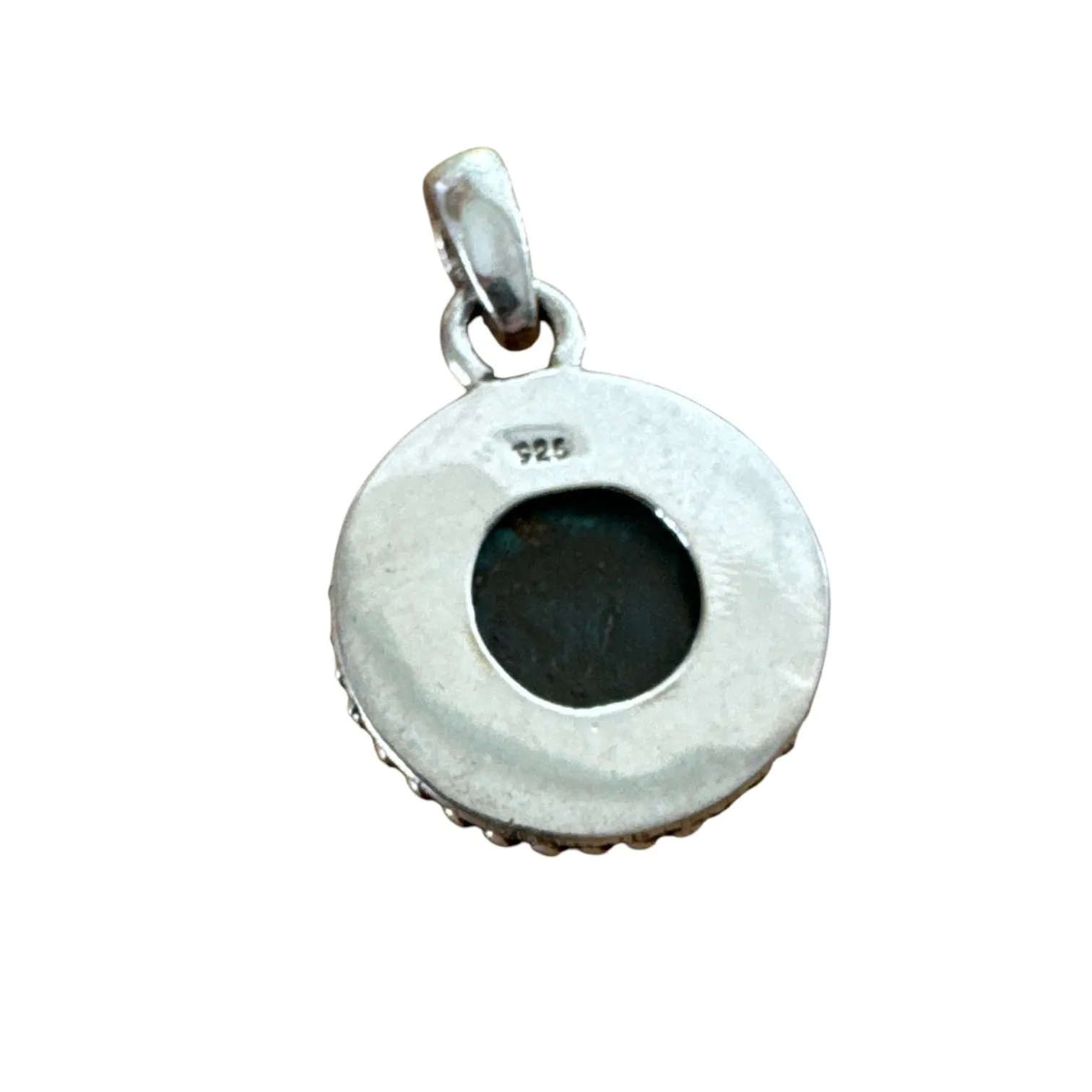 Kingman Blue Copper Turquoise Solid 925 Sterling Silver Pendant
