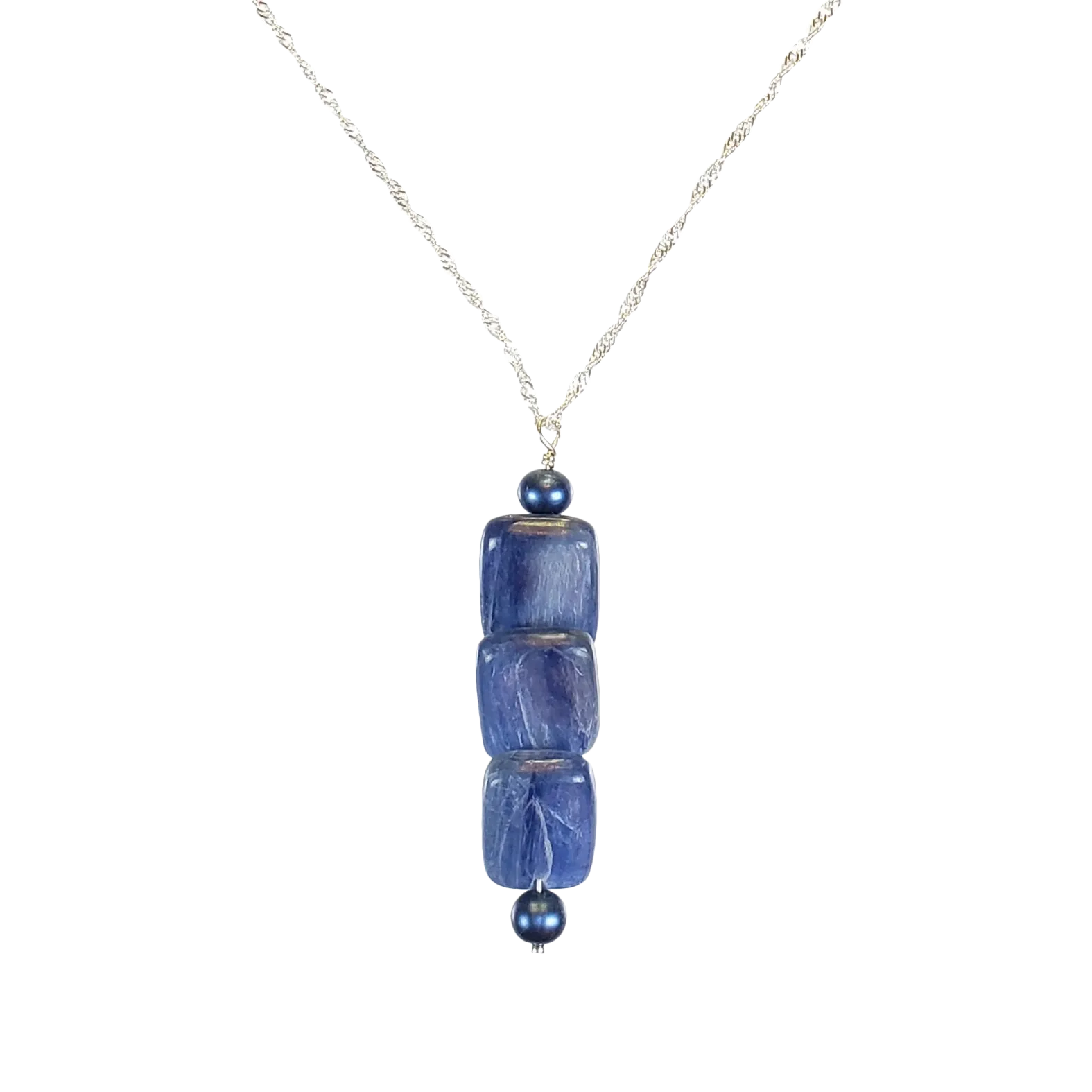 Kyanite Flats Pendant on Sterling Chain