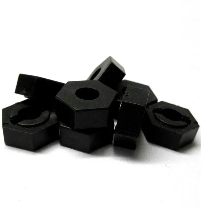 L4263 1/10 Scale RC Plastic M12 12mm Wheel Hex Hubs x 8 Black 5. 5mm Wide