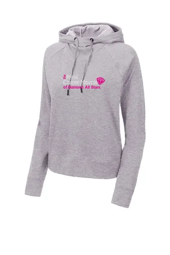 Ladies Lightweight French Terry Pullover Hoodie - Diamond Cheer