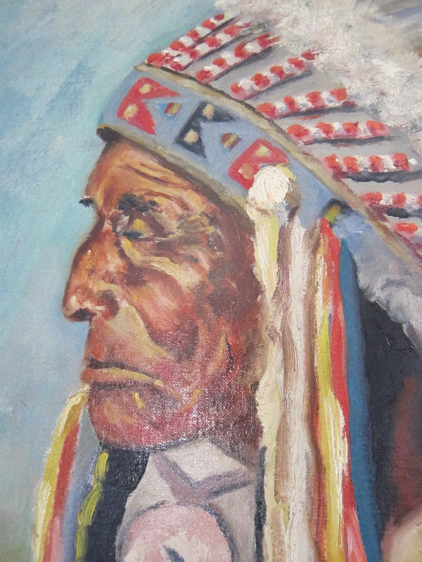 Lakota Indian Chief Oil Painting -  Red Cloud