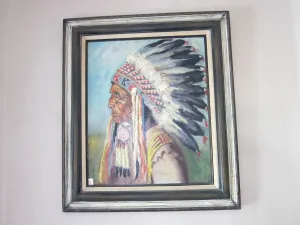 Lakota Indian Chief Oil Painting -  Red Cloud