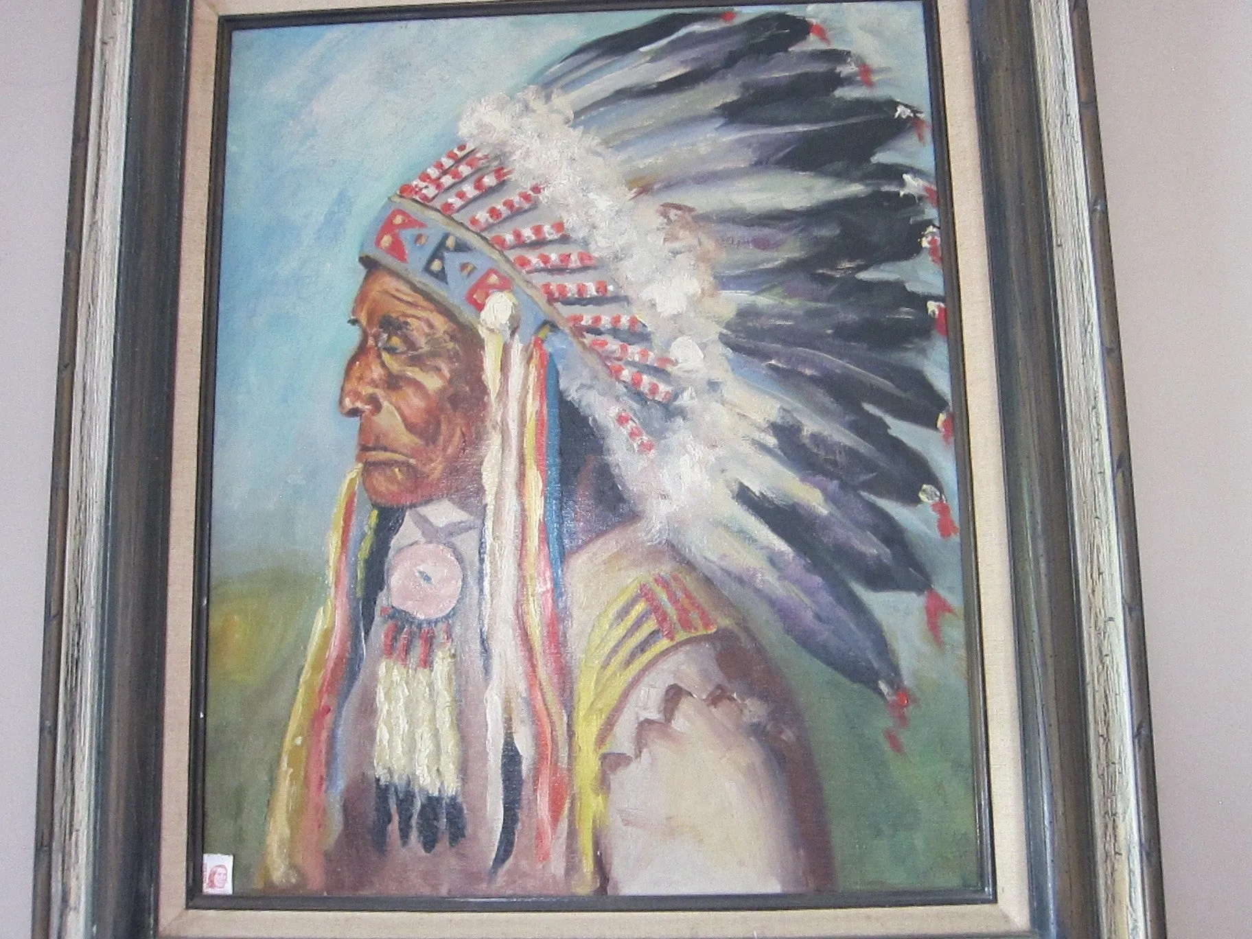 Lakota Indian Chief Oil Painting -  Red Cloud