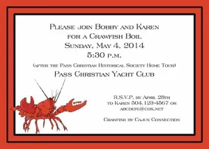 LARGE CRAWFISH CUSTOM INVITATION