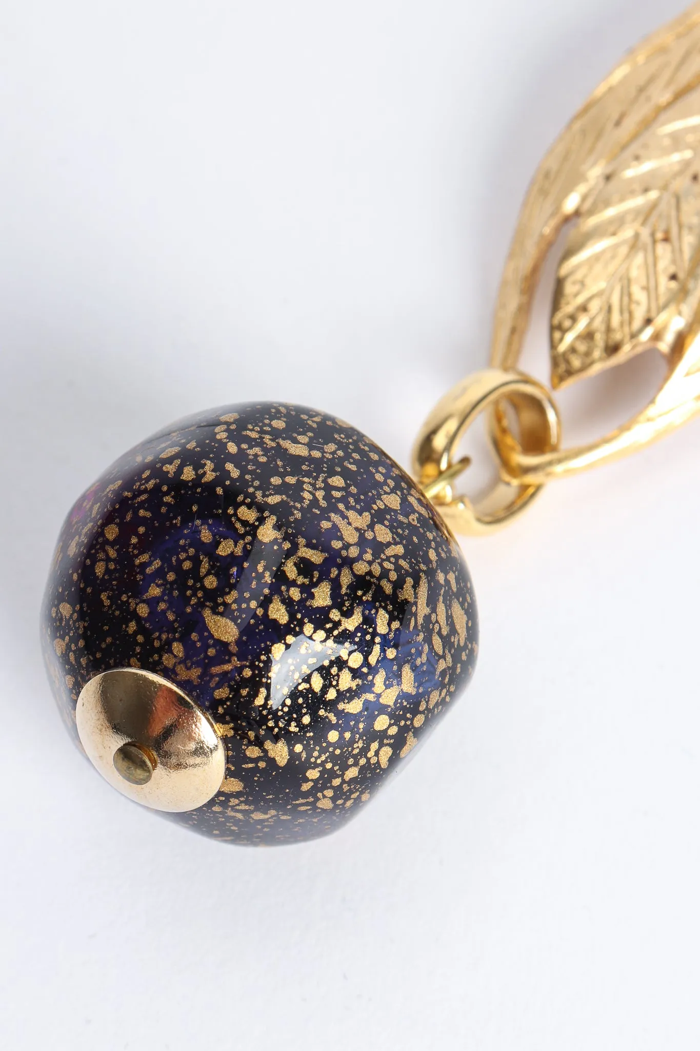 Leaf Ball Drop Earrings