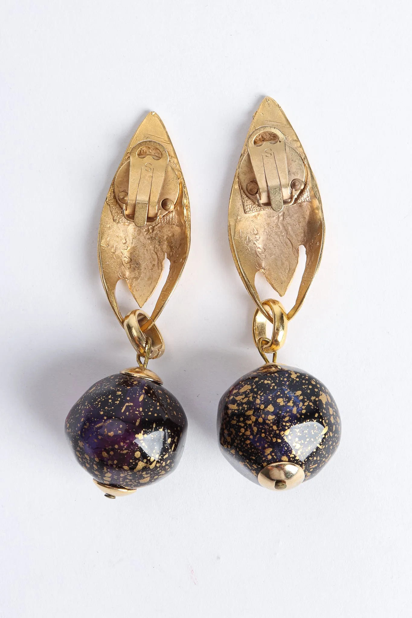 Leaf Ball Drop Earrings