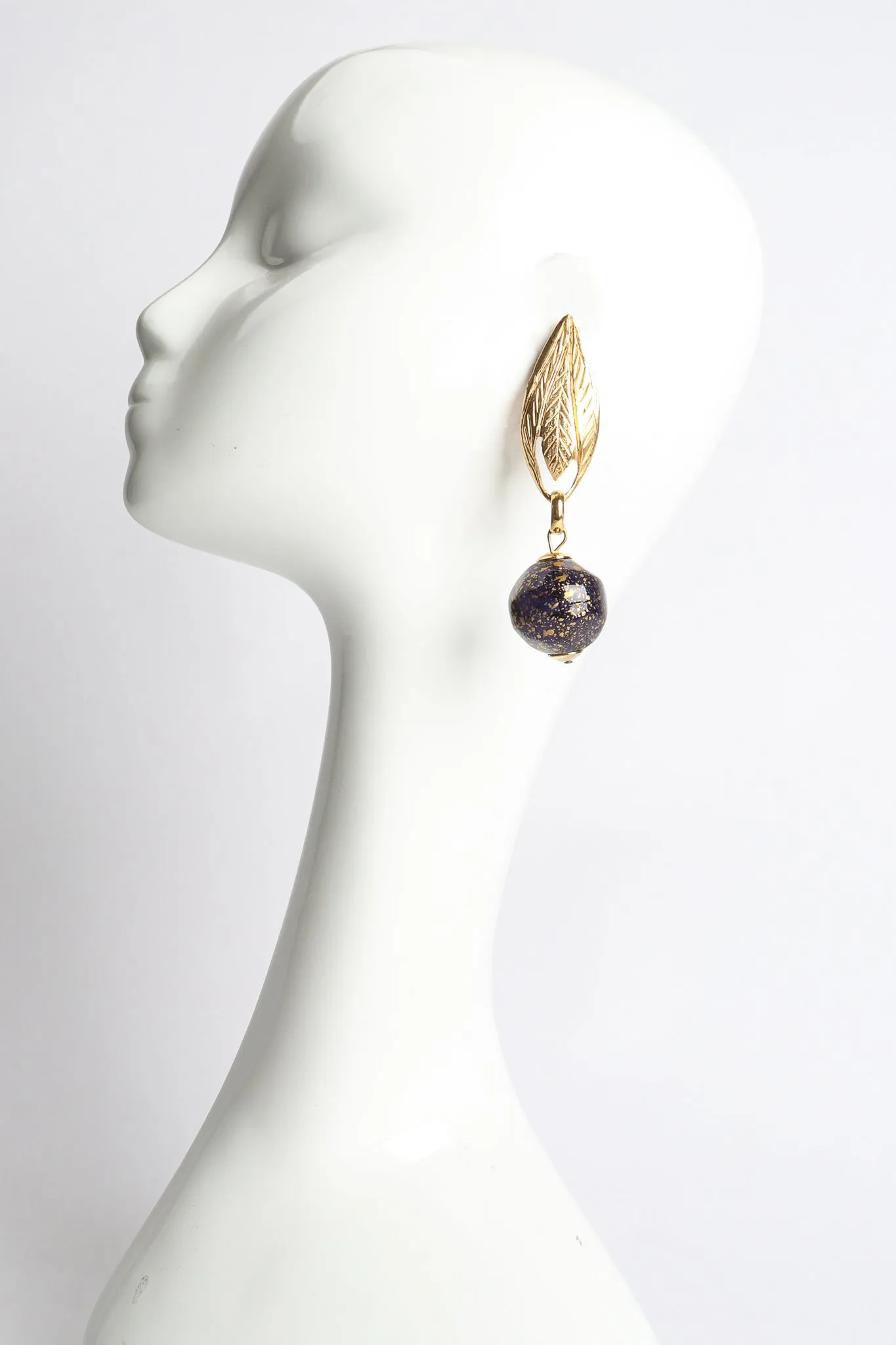 Leaf Ball Drop Earrings