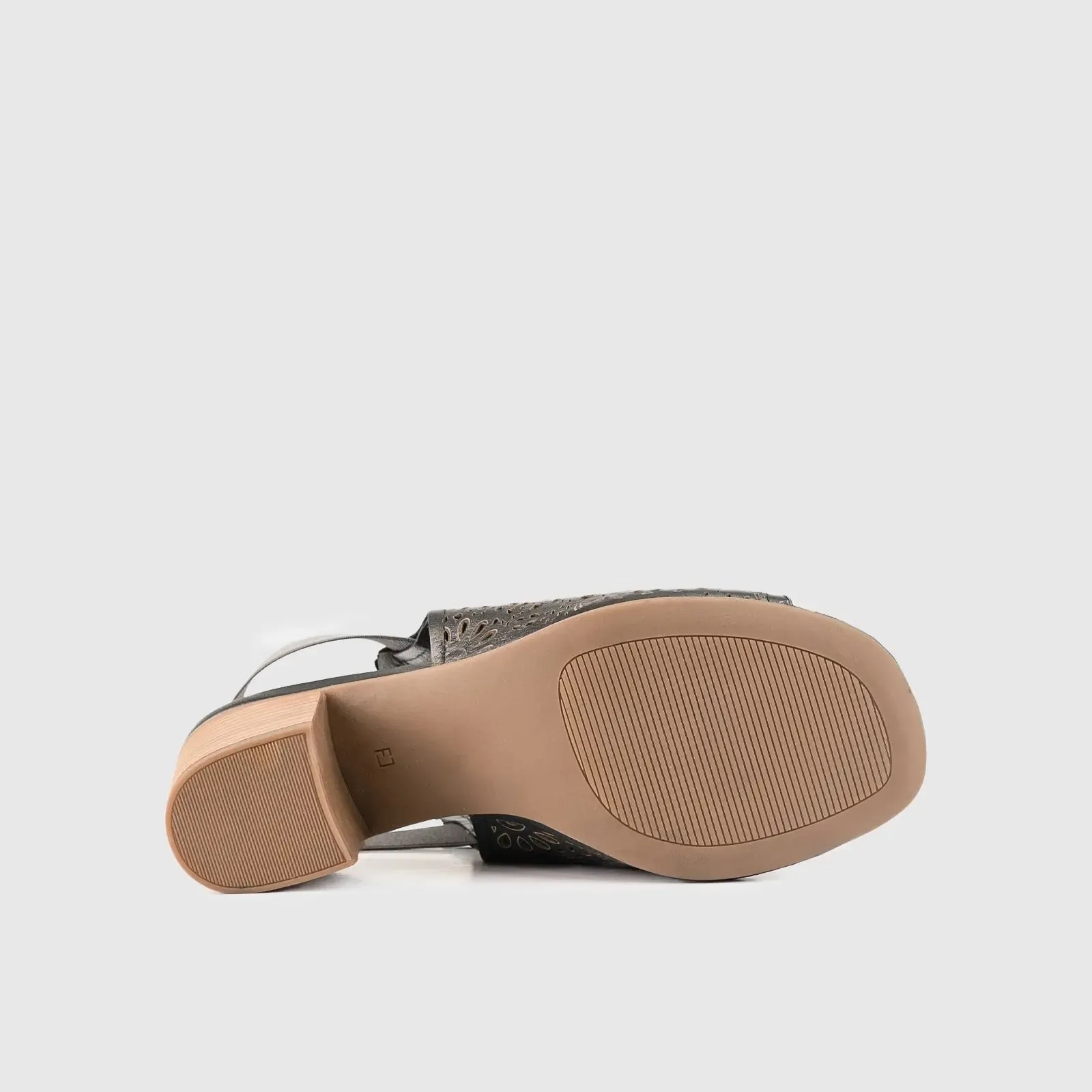 Leather Comfort High Heel Sandal Black 202