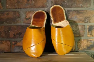 Leather Slippers - Top Quality Leather - Handmade -Rubber Soles