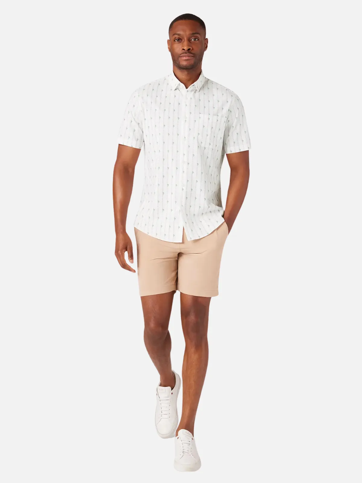 Leeward SS Dress Shirt - Rose Cactus Stripe