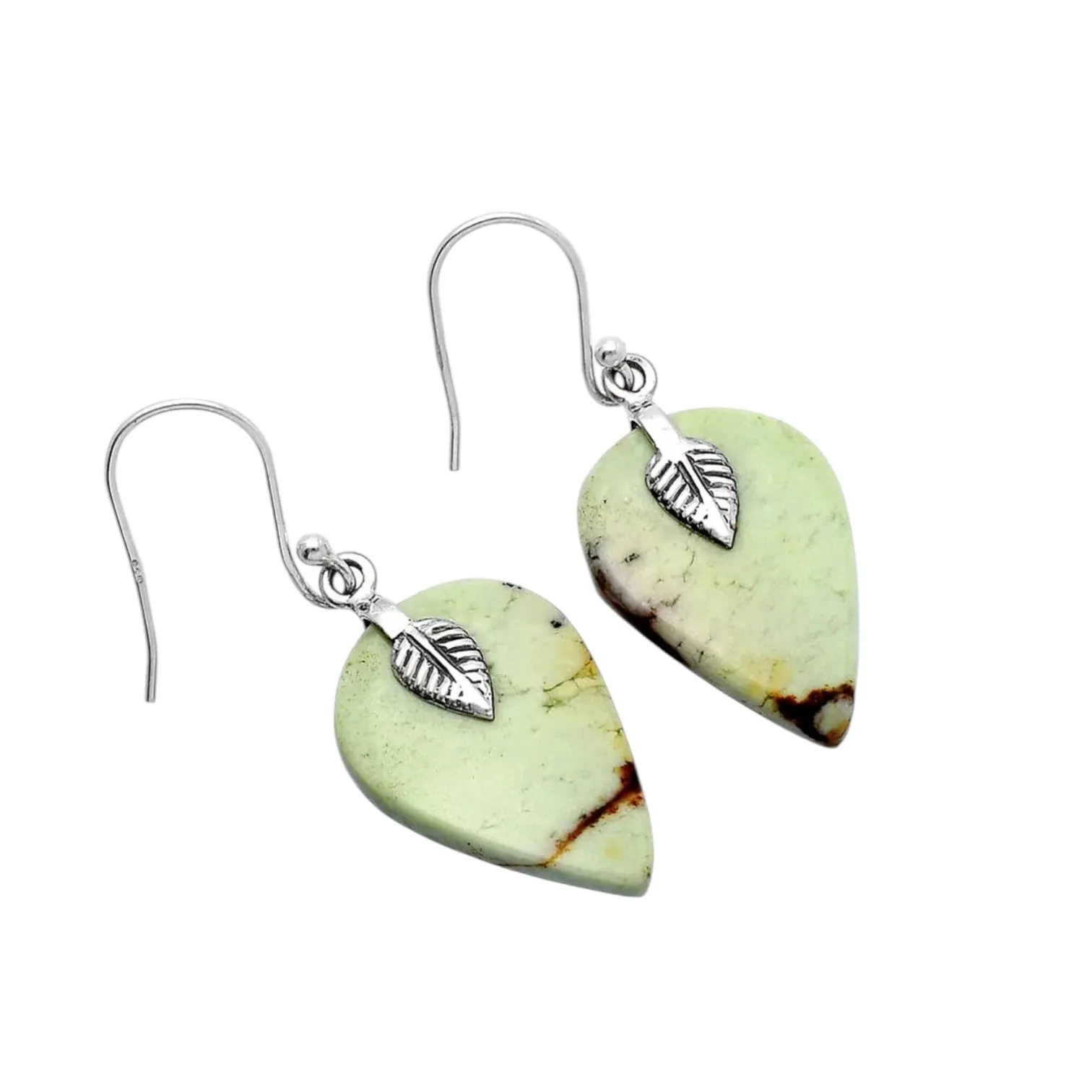 Lemon  Chrysocolla Solid 925 Sterling Silver Pendant