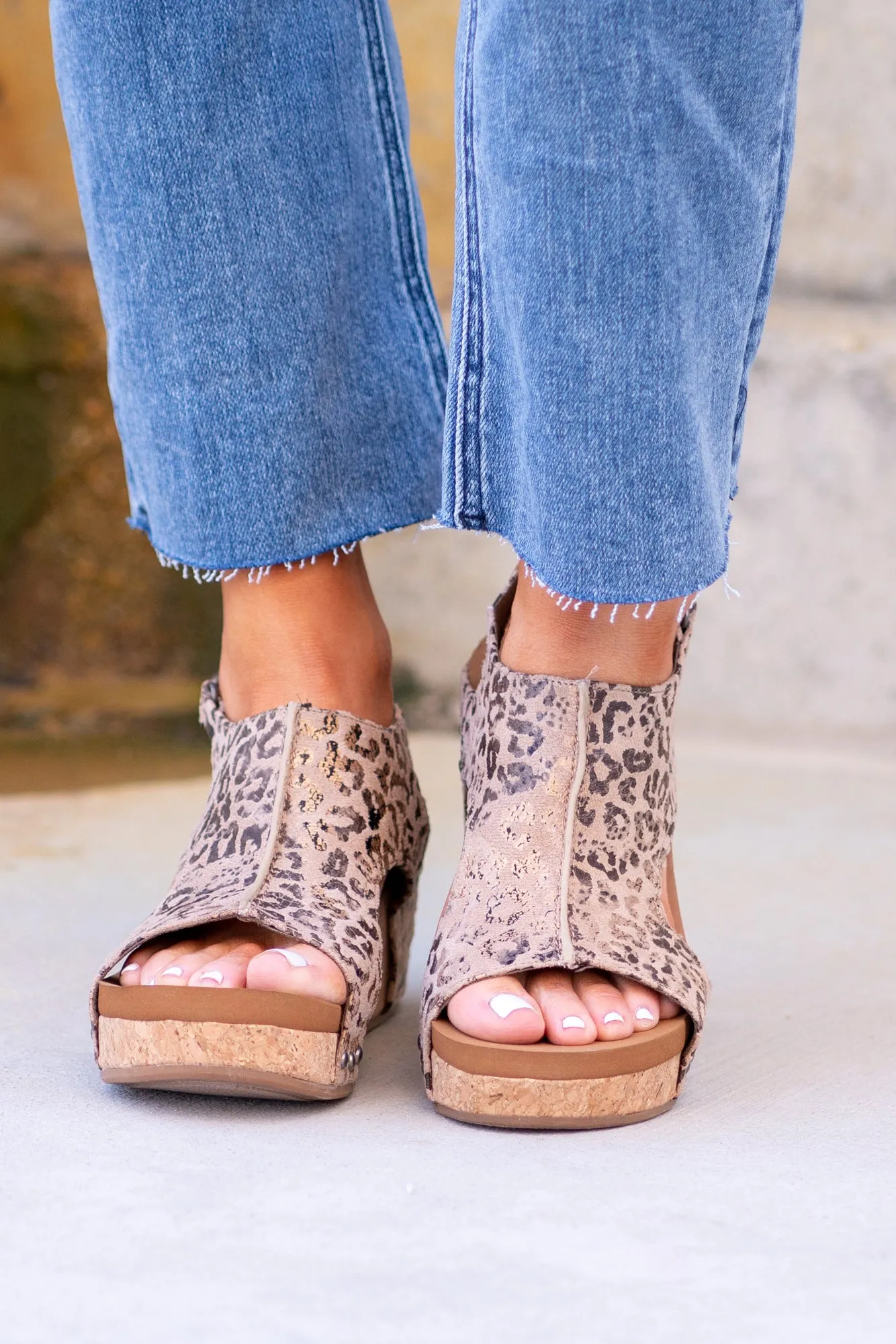 Liberty 2 Wedge Sandals - Taupe Leopard