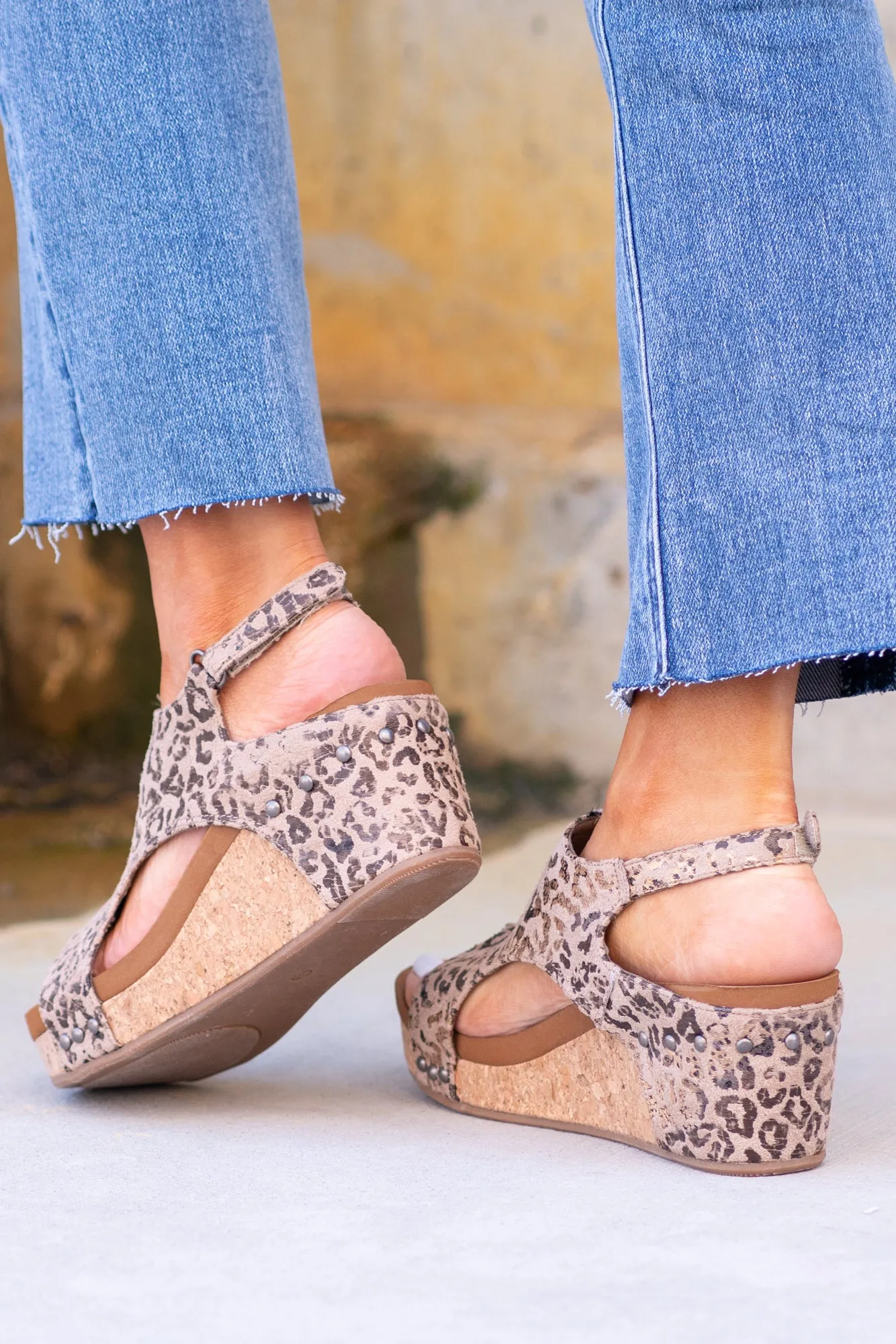 Liberty 2 Wedge Sandals - Taupe Leopard