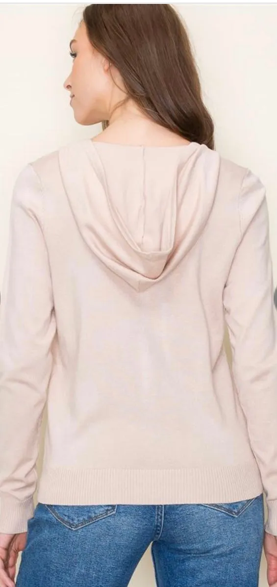 Lightweight, hooded cardigan