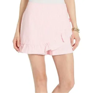 Lilly Pulitzer Faye Seersucker Capri Coral Pink Preppy Ruffle Feminine Skort 10