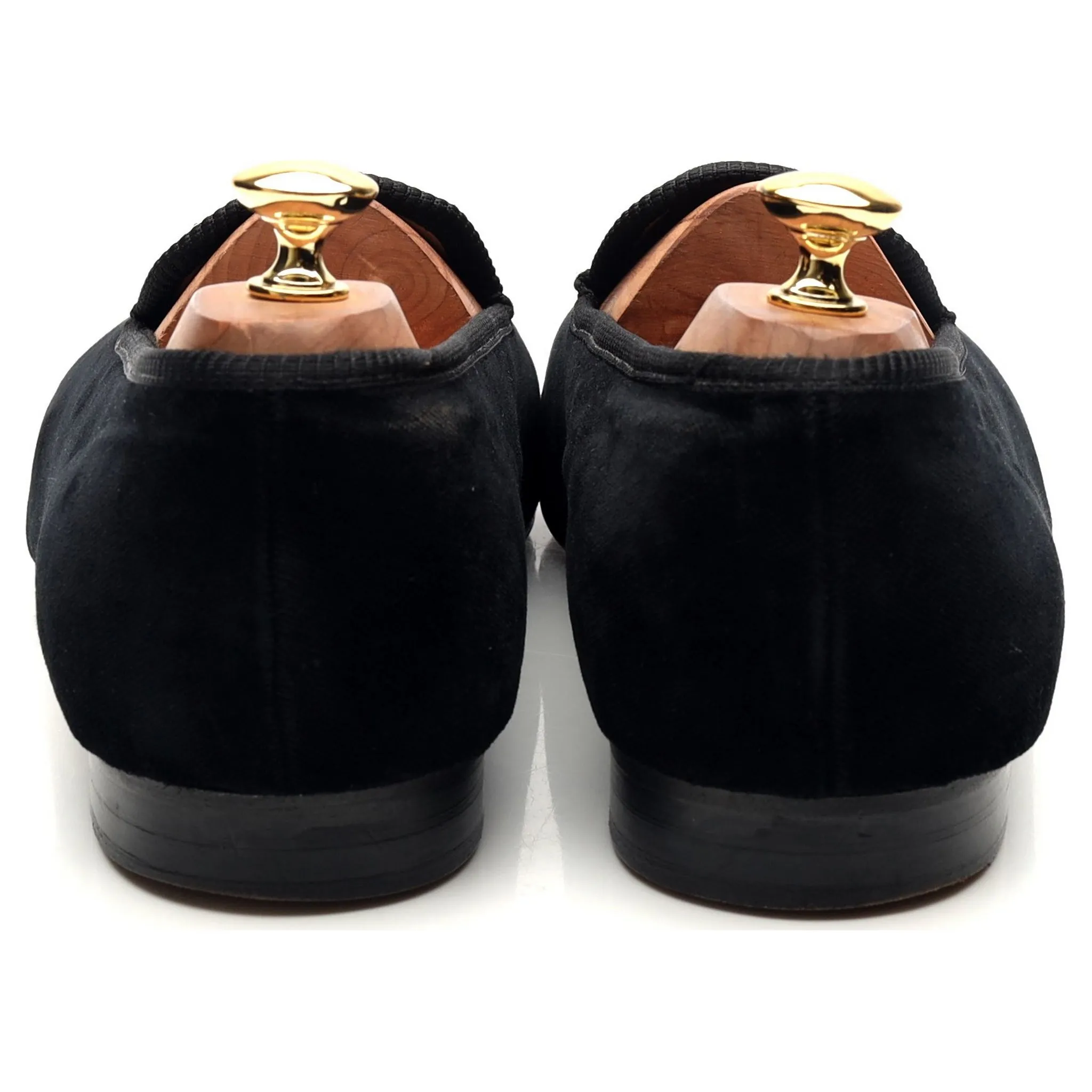'Lion' Black Velvet Slippers UK 10.5