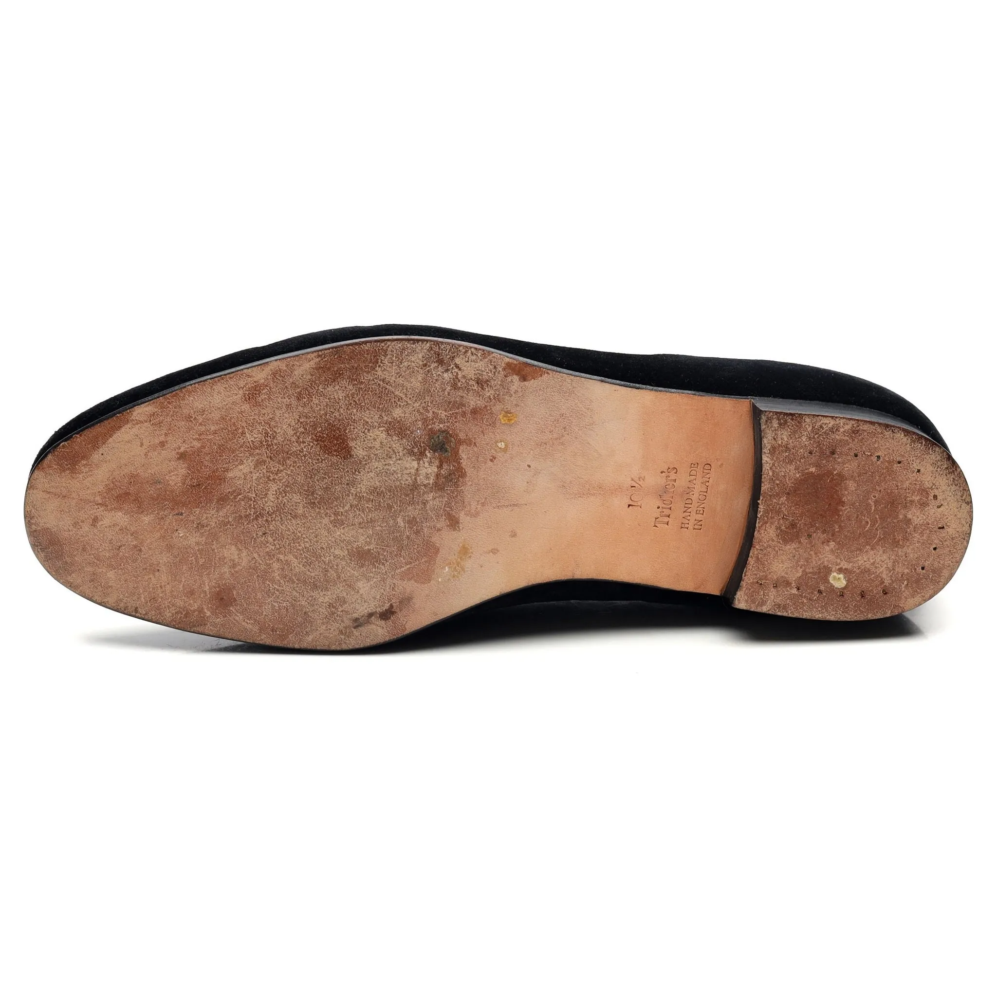 'Lion' Black Velvet Slippers UK 10.5
