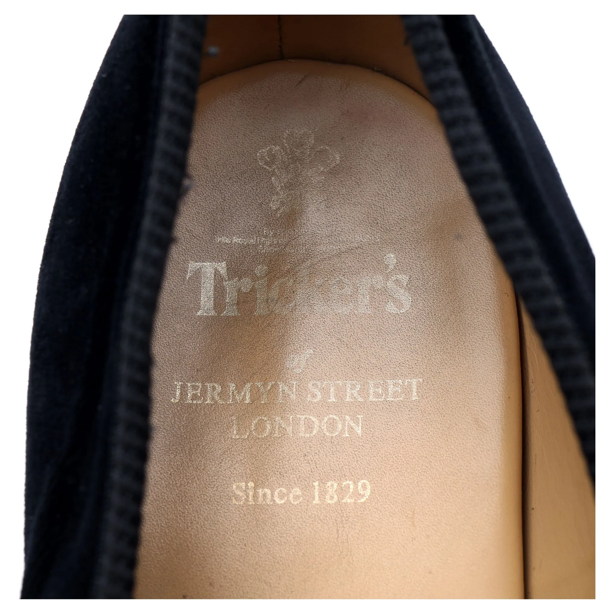 'Lion' Black Velvet Slippers UK 10.5