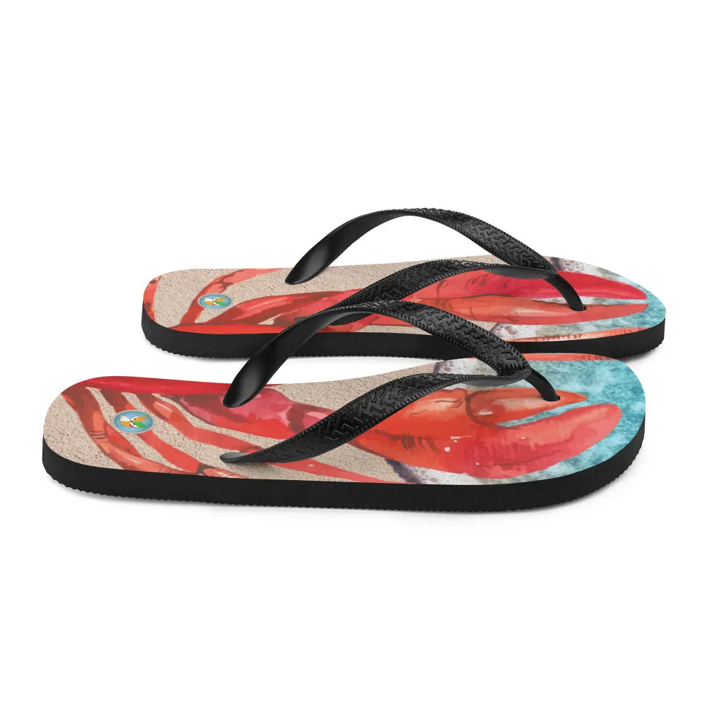 Lobster on the Beach - Unisex Flip-Flops