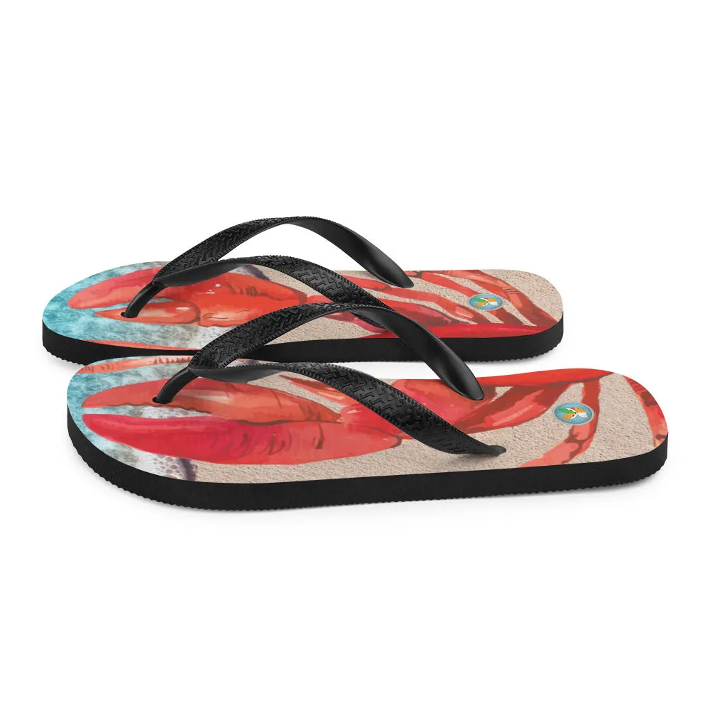 Lobster on the Beach - Unisex Flip-Flops