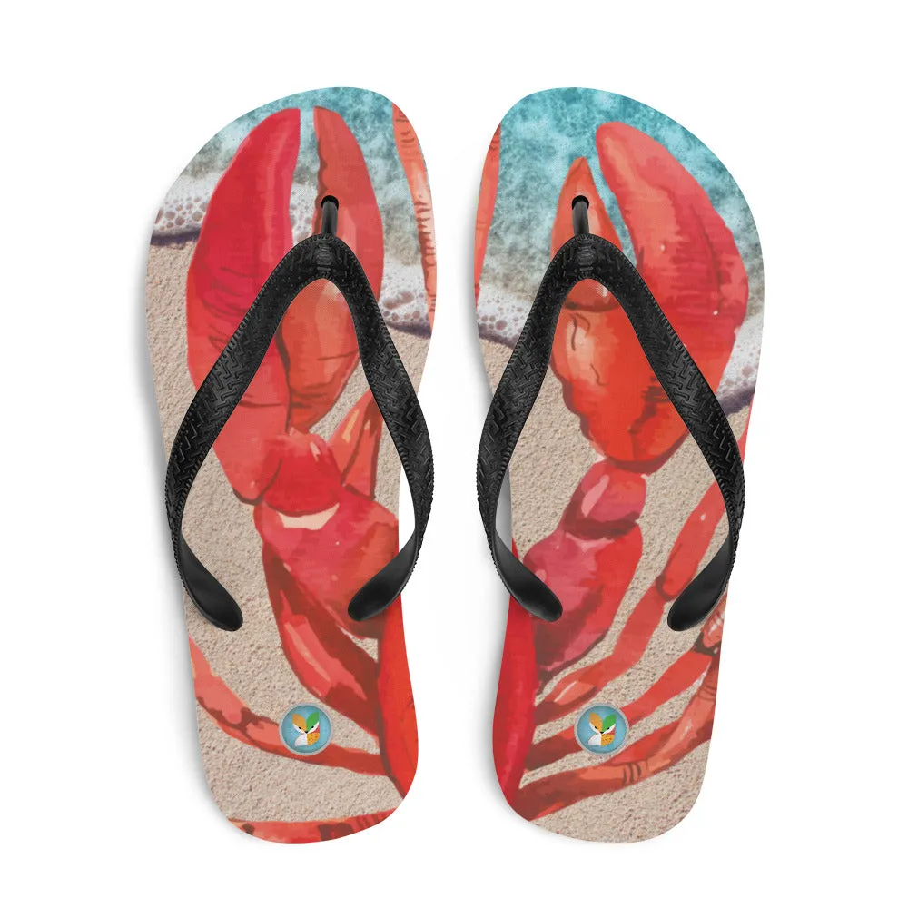 Lobster on the Beach - Unisex Flip-Flops