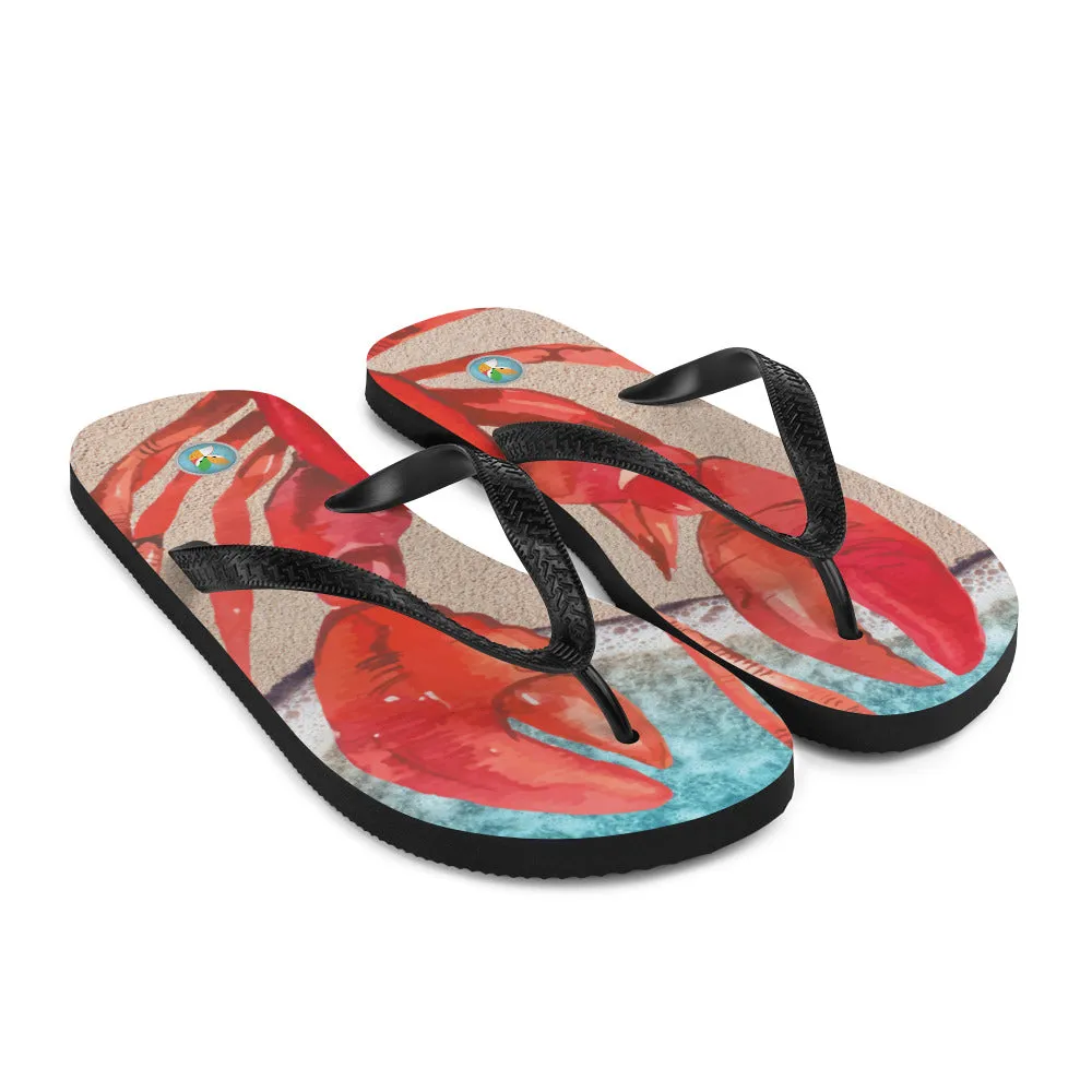 Lobster on the Beach - Unisex Flip-Flops