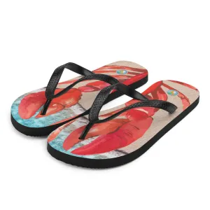 Lobster on the Beach - Unisex Flip-Flops