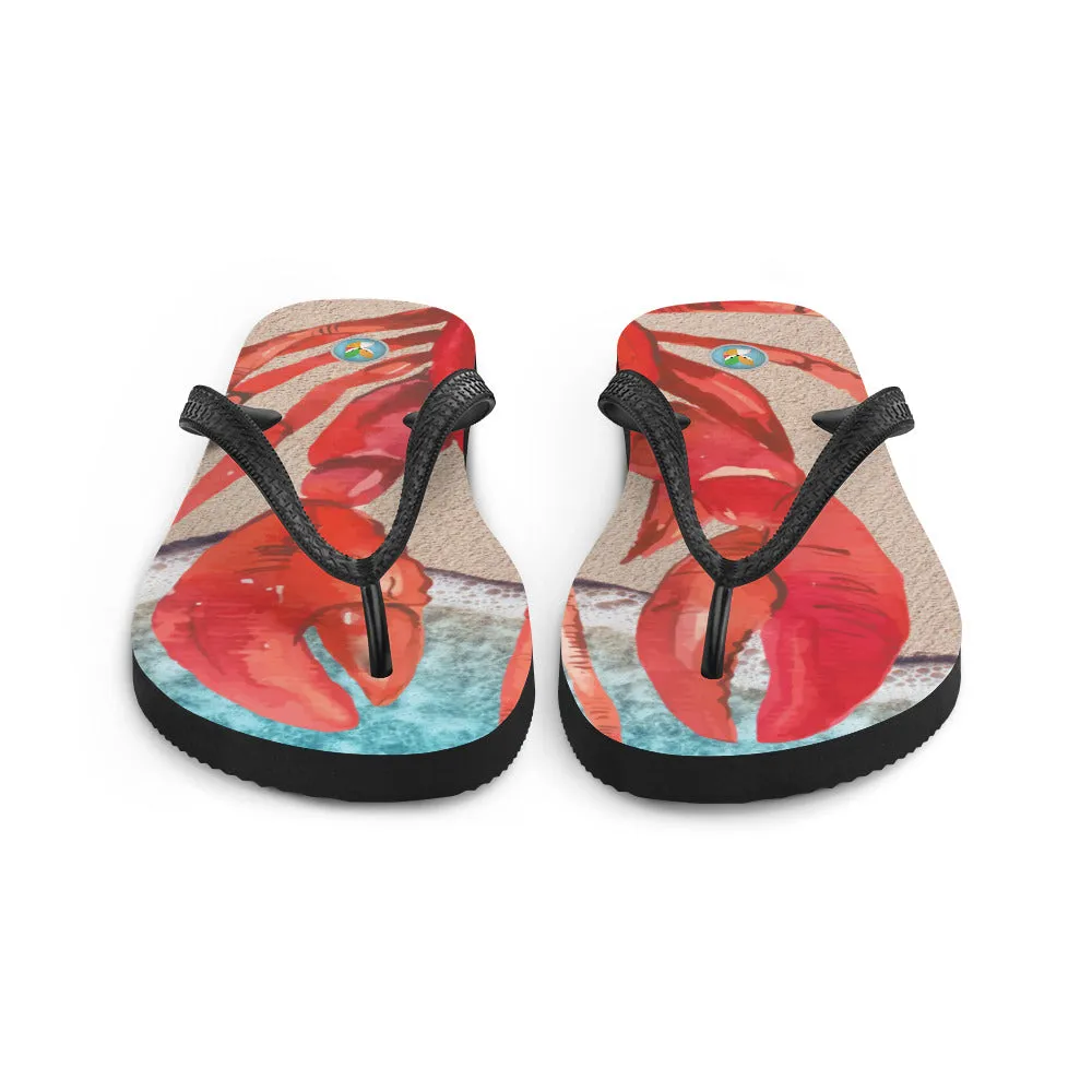 Lobster on the Beach - Unisex Flip-Flops