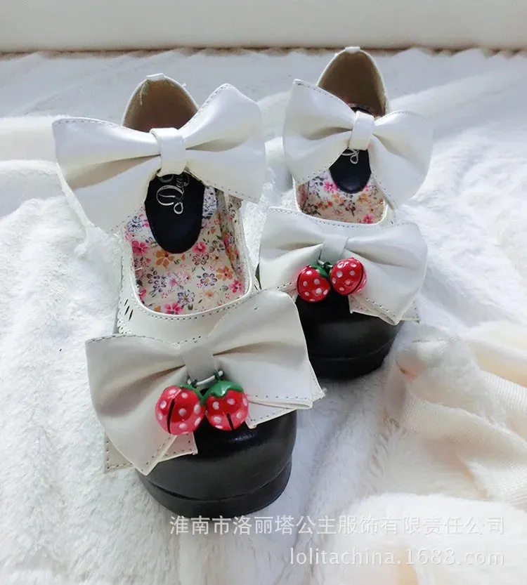 Lolita Doll Thick Heel High Strawberry Sweet Shoes