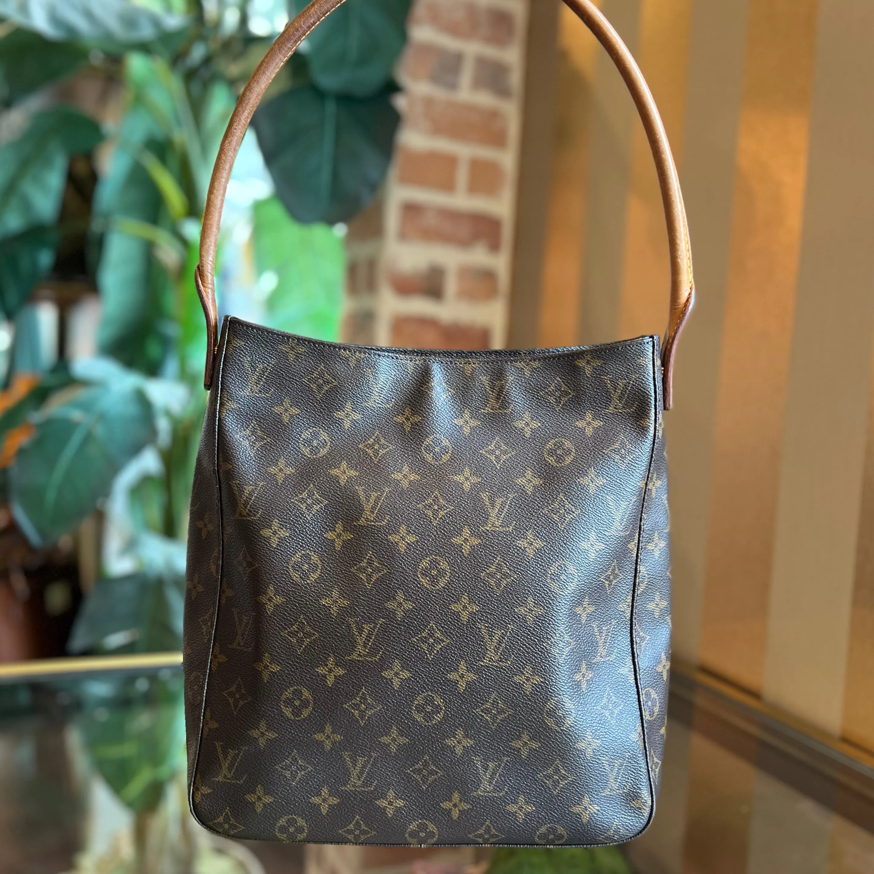 LOUIS VUITTON Looping GM Brown Monogram Canvas Vintage Shoulder Bag