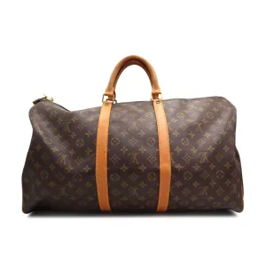 Louis Vuitton Monogram Canvas Keepall 55 Boston Travel Bag MI0992