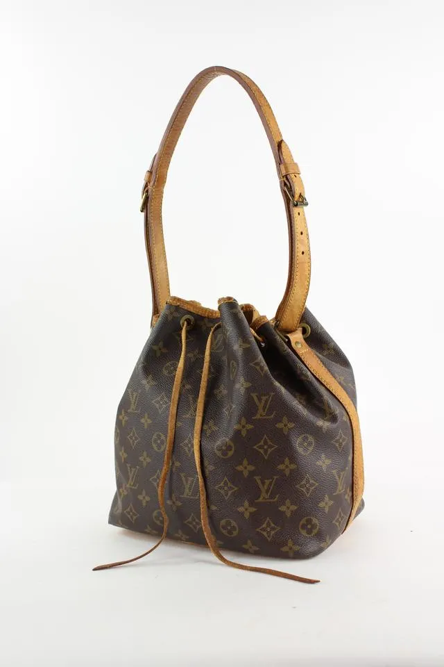 Louis Vuitton Monogram Petit Noe Drawstring Bucket Hobo Bag 9LVS1211