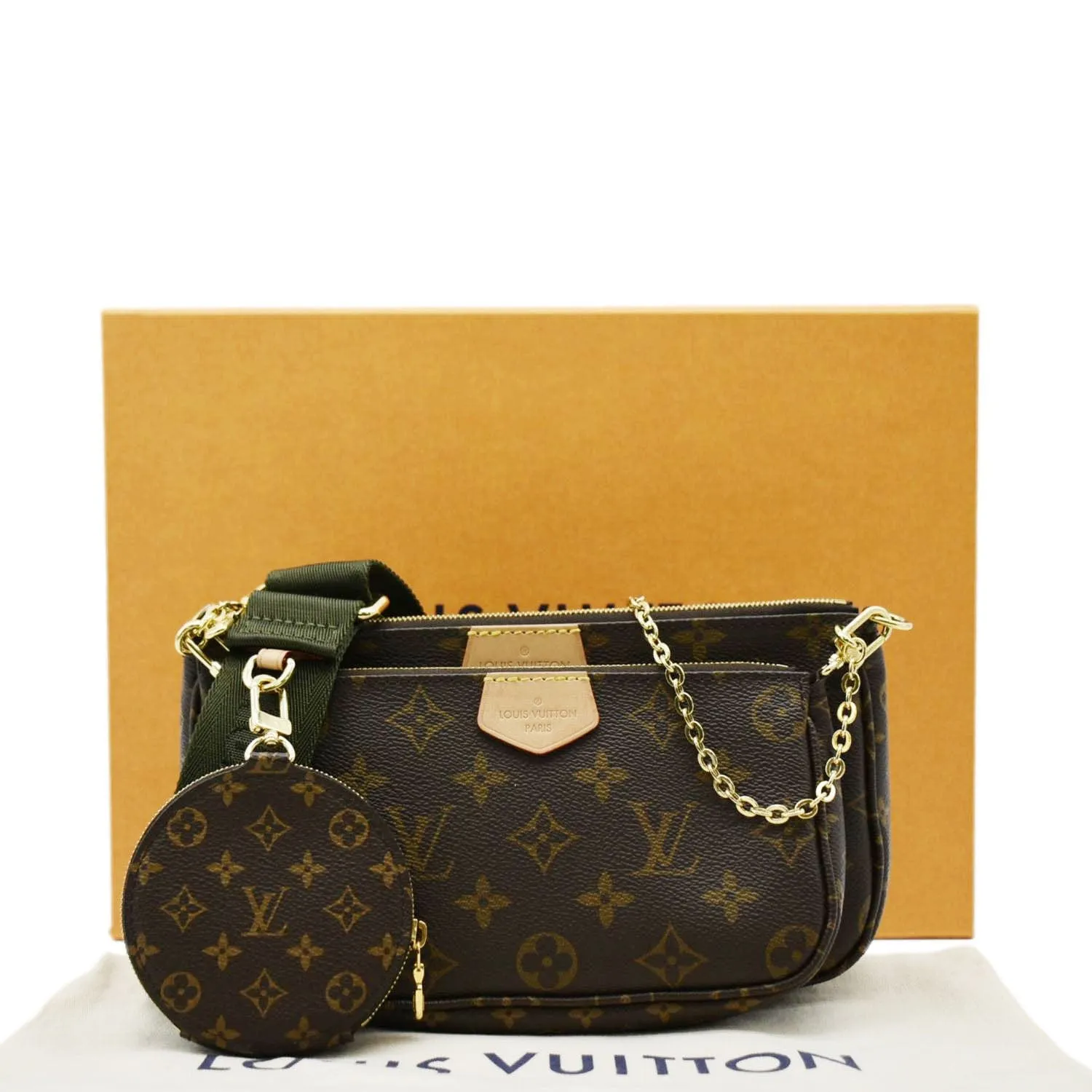LOUIS VUITTON Multi Pochette Accessoires Monogram Canvas Crossbody Bag Brown
