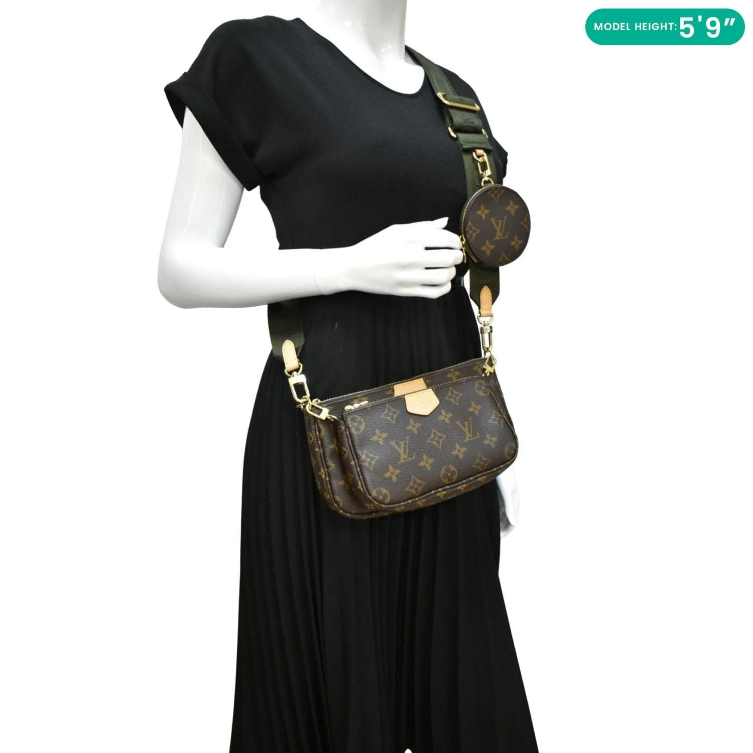 LOUIS VUITTON Multi Pochette Accessoires Monogram Canvas Crossbody Bag Brown